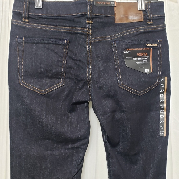 Volcom Youth Girls Sz 14 NWT Vorta Slim Straight Jeans - Picture 7 of 15